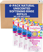 Fabric Softening Conditioner for Clothes| Safe for Babies & Kids with Sensitive Skin | Plant-Based | Includes 4 Refills | Unscented Rinse(200 Loads)