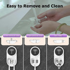 Toothbrush Holder and Cleaner Razor Holder/Dryer Light Cleaning and Air Drying Automatic Ratating Cover Rechargeable Wall Mounted for Bathroom Portable for Trip