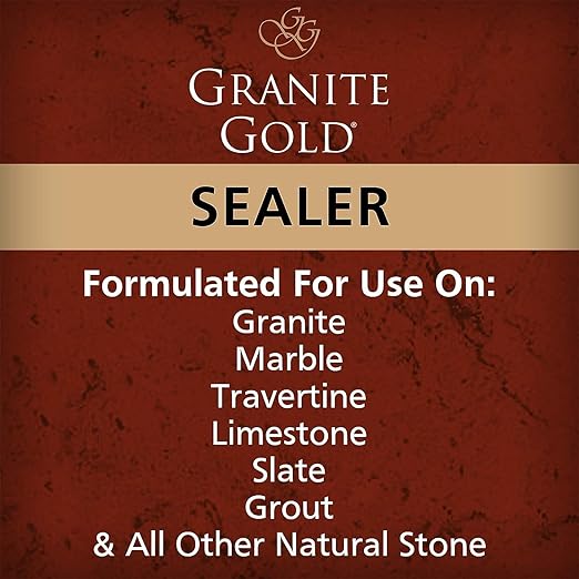 Granite Gold Granite Sealer Combo Pack, Water-Based Sealer Spray and Refill for Granite, Marble, Travertine, Natural Stone Countertops, 24 oz + 64 oz