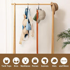 ZEDODIER Tie Hanger for Closet, 2 Pack Rotatable Tie Organizer for Men with 16 Hooks, Heavy Duty Space Saving Tie Rack for Ties and Belts, Black