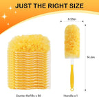 SetSail 30 Count Duster Refills for Swiffer Duster with 1 Handle Dusters for Cleaning Disposable Duster Refill Multi Surface 360 Duster Cleaner Kit for Ceiling Fan, Blind, Furniture