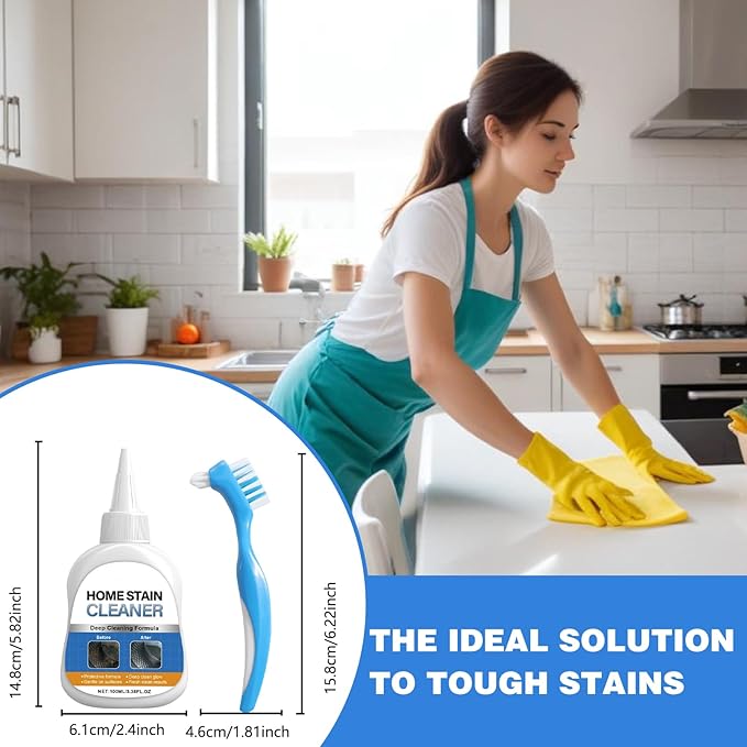 Home Stain Cleaner Gel, Home Remover Gel for Washing Machine, Refrigerator Strips, for Tiles Grout Sealant Home Kitchen Sinks Bathroom Cleaning Cleaning Grout Cleaner - 3.38 Fl oz