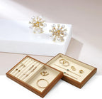 Oirlv Solid Wood 11 Slots Ring Tray Jewelry Organizer Tray Jewelry Drawer Organizer(Creamy-white)