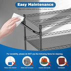 Leteuke 1120LBS Heavy Duty Rolling Utility Cart,3 Tier Rolling Carts with Wheels,NSF Commercial Grade with Handle Bar & Shelf Liners,45"x25"x39" Storage Cart for Kitchen,Restaurant,Plant Display,Black