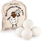 Wool Tumble Dryer Balls– Eco-Friendly Organic Fabric Softener, Reduce Wrinkles & Drying Time, Save Energy, Reusable, Handmade, 100% New Zealand Wool, Baby Safe, Unscented, XL Size (Pack of 4)