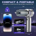 Handheld Car Vacuum Portable Cordless - 18000PA High Power with Brushless Motor, 4-in-1 Air Duster, Blower, Pump & Rechargeable Mini Vacuum for Car, Home, Office (Silver Grey+Blue)