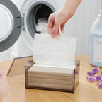 zoocatia Laundry Dryer Sheet Holder Clear Detergent Pods Container Dryer Balls Dispenser with Lid, Acrylic Plastic Storage Box for Laundry Room, Grey