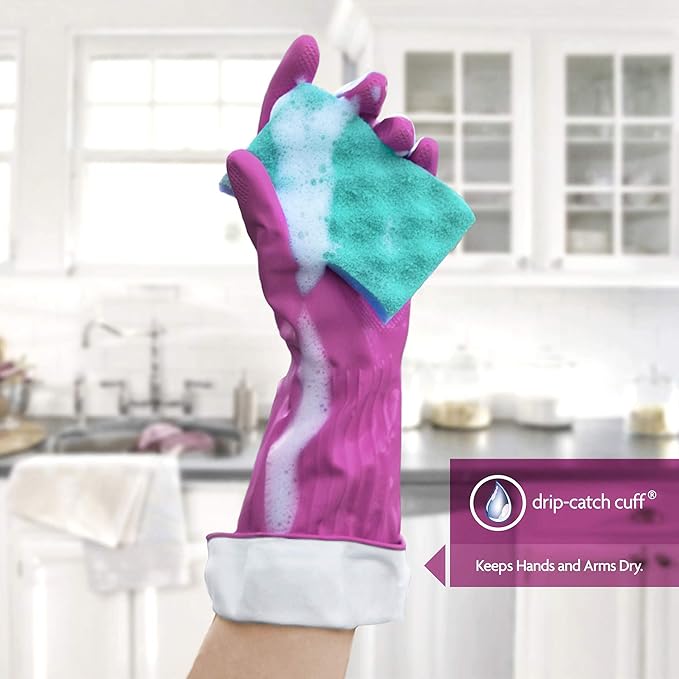 PLAYTEX Living Reuseable Rubber Cleaning Gloves (Small, 1 Pack), Premium Protection Reusable Household Gloves