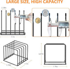 KORRTFID Kitchen Cabinet Organizer, Steel Cookware Holder, Divided Holder with 5 Slots for Skillets Baking Tray and Chopping Board Rack - Baking Pan Holder Storage (2 PCS)