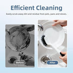 Dish Scrub Brush, 2 Pack Stiff Bristles Cleaning Scrubber Brushes with Non Slip Handle Built-in Scraper, Kitchen Dish Brushes for Cleaning Pans, Pots, Stoves, Sink