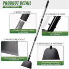 Walensee Flat Shovel, Floor Scraper, 54 inch Garden Scraper for Walkway, Weed Remove Tool for Lawn Edging, Cleaning Scraper for Road Outdoor, Driveway Weeding Tool， Ice Scraper & Ice Removal Tool