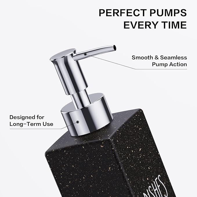 Kitchen Soap Dispenser Set with Sink Caddy, 12 Oz Glass Bottle, Hand and Dish Soap Dispenser Set with Sponge Holder (Black Sink Caddy + Black Bottle)