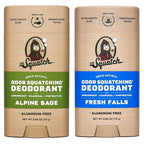 Dr. Squatch Natural Deodorant for Men - Odor-Squatching Aluminum Free - Alpine Sage & Fresh Falls (2.65 oz, 2-Pack)