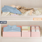 DIMJ Drawer Organizer Clothes Storage - 24 Pack Baby Dresser Organizer for Nursery, Foldable Closet Drawer Organizer Bins for Bedroom Organization, Fabric Storage Dividers for Socks, Underwears, Bras