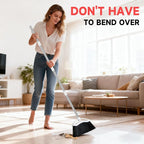 Heavy Duty Broom, 54-inch Adjustable Long Handle Angle Brooms Large Brooms for Sweeping Indoor and Outdoor Commercial Broom for Home Kitchen Patio Garage Porch Courtyard Classroom, White