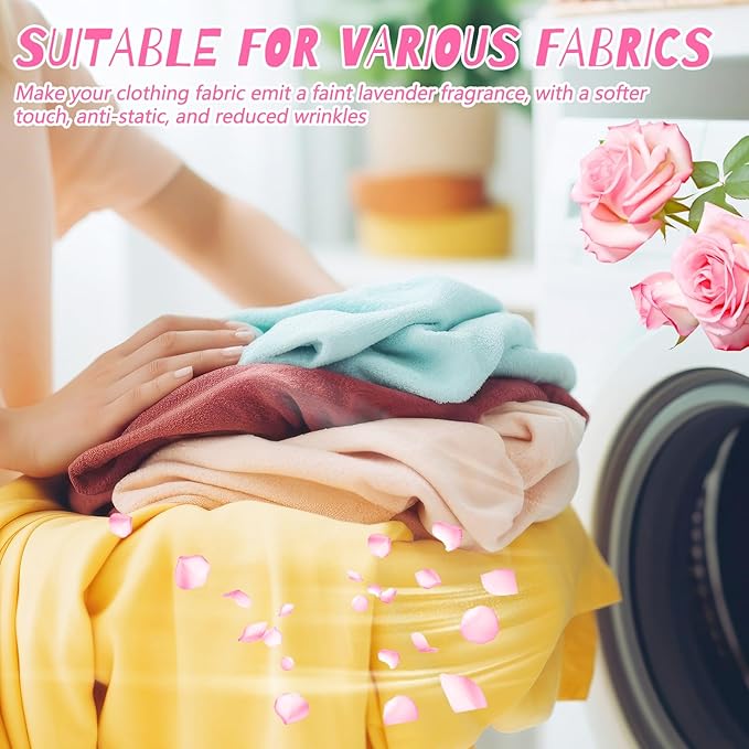 600 Count Dryer Sheets Bulk Fabric Softener Rose Scent Dryer Sheets Naturally Softens and Removes Static Cling, Ideal for Large Households, Sensitive Skin