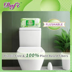 DAFI Flushable Wipes for Adult Wet Wipes, Total 240 Unscented Toilet Wipes Flushable, No Alcohol & 100% Plant Based Fibers, Septic and Sewer Safe Pack of 3