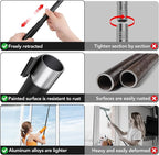 Shower Squeegee for Glass Doors, 15-51" Telescopic Shower Squeegee with Long Handle, Squeegee for Window Cleaning, Extendable Window Cleaner Tool for Tile Walls, Sliding Door, Floor, Car Windshield-BK