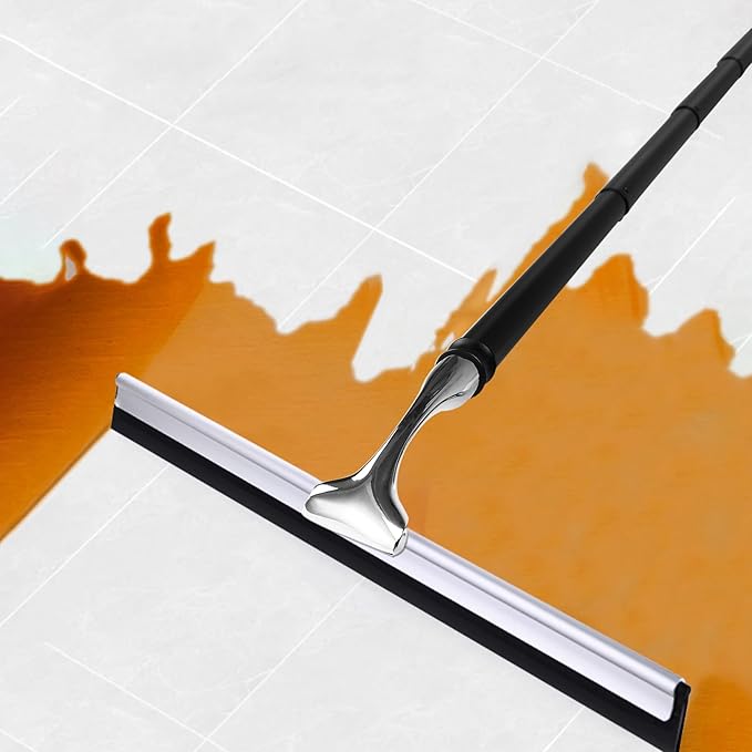 12-51’’ Telescopic Window Squeegee for Home, 2 in 1 Window Cleaning Squeegee Kit, Shower Squeegee for Glass Doors, Outdoor extendable Window Cleaner Tool for Floor Tile Wall Car Windshield