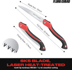 FLORA GUARD Folding Hand Saw, 10-Inch Folding Pruning Camping Heavy Duty Saw with Multi-Level Razer Teeth for Tree Trimming, Wood Cutting, Gardening Tools (Red-10")