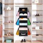 VICTORICH All-IN-ONE Over the Door Organizer, Super Behind the Door Storage Organizer with Door Rack and Large Clear Windows, Wall File Organizer, Hanging Organizer (Big Ear Black)