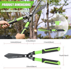 Professional Heavy Duty Hedge Shears 23" - Serrated Blade & Dual Shock Handle, Ergonomic Gardening Clippers with Anti-Rust Coating
