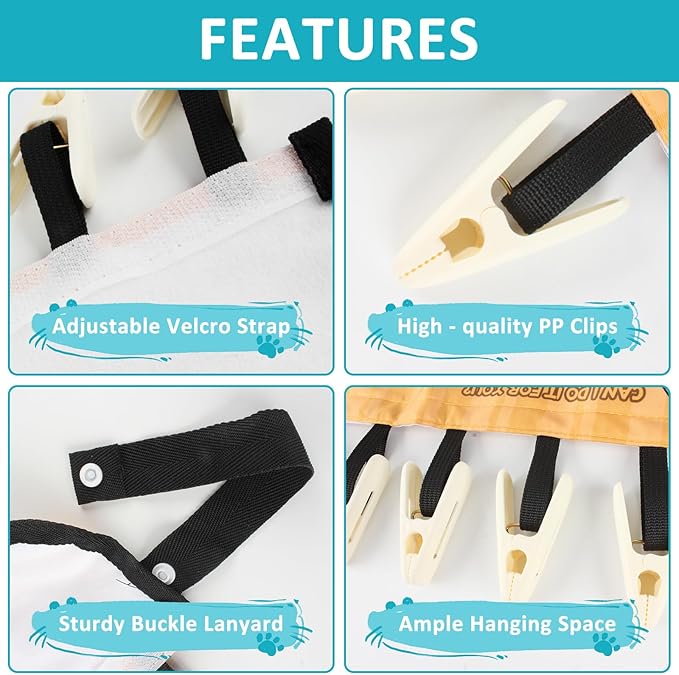 TamBee Travel Hanger Clips, Cruise Ship Essentials Portable Folding Clothes Hanger Clips Towel Drying Rack Sock Dock Swimsuit Drying Rack Hanger with 6 Clips Pack of 3 (Animals)