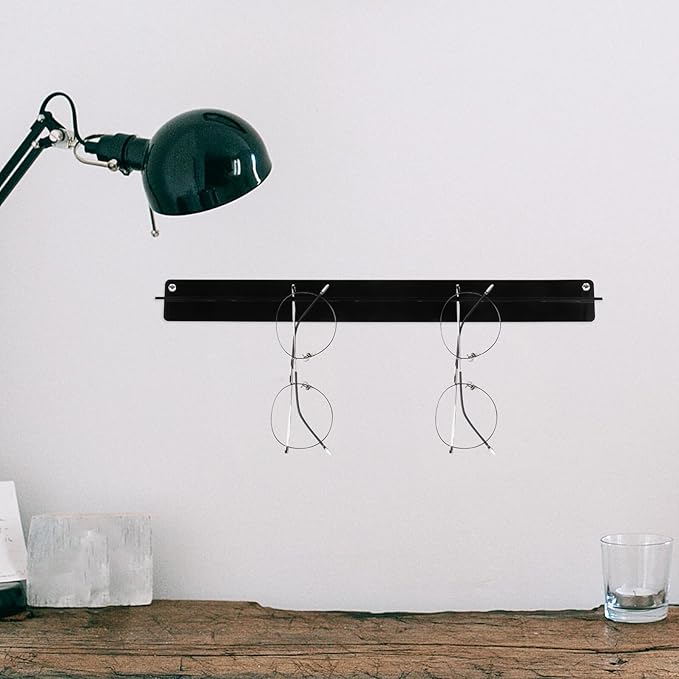 SUPVOX Wall-Mounted Acrylic Sunglasses Rack Glasses Organizer Storage Holder Black Eyewear Display for Home and Office