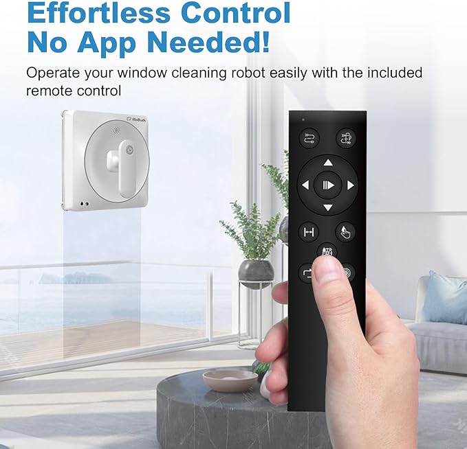 Taiwan Window Cleaning Robot RS7 Plus - Front & Back Dual Jets, Compatible with Wet Pad, 4300PA Suction, Edge Detection, Edge Cleaning Mode