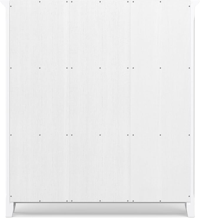 SIMPLIHOME Acadian Bookcase - 44 inch Tall 9-Cube Solid Wood Cube Organizer in White, Transitional Bookcase Storage for Living Room, Study Room or Office with Fixed Shelves and Tapered Legs