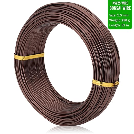 Bronze-1.5mm/16gauge-Anodized Aluminum Bonsai Training Wire 250g Large Roll,Many Size to Choose,KSVZS Bendable Metal Wire for Crafts,Sculpting,Armature and Daily Use,Necessities for Family