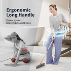 AIR U+ Grout Brush with Long Handle 180° Swivel Scrub Brush with Tweezers to Hair Clip V-Shape Grout Line Scrubber Stiff Bristles for Deep Cleaning Crevice, Tile Line, Shower, Kitchen, Corners