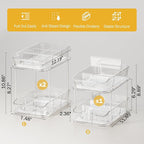 Delamu 3 Pack Bathroom Organizers and Storage, 2 Tier Clear Under Sink Organizer, Pull Out Medicine Cabinet Organizer
