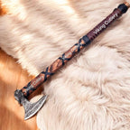 [Viking Cutlery] Viking Axe of Ragnar Lothbrok – Hand-Forged Hunting & Camping Axe with Leather Sheath | Authentic Norse Tomahawk | Unique Viking Gift for Men