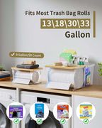 Trash Bag Dispenser Holder - 3 in 1 Acrylic Plastic Garbage Bag Pantry Organizer, Clear Large Laundry Pods Container with Lid, Stackable Under Sink Kitchen Laundry Room Organization and Storage