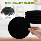 6 Pack Charcoal Filters for Compost Bin Bucket, 5 Inch Round Activated Carbon Charcoal Replacement Filters for Kitchen Countertop and Home Bucket Compost Bin (Refill, Odor Eliminating)