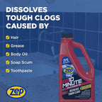 Zep 10 Minute Drain Opener Gel 64 oz (Case of 6) ZHCR64NG - Commercial Strength, Fast Acting and Safe For All Pipes