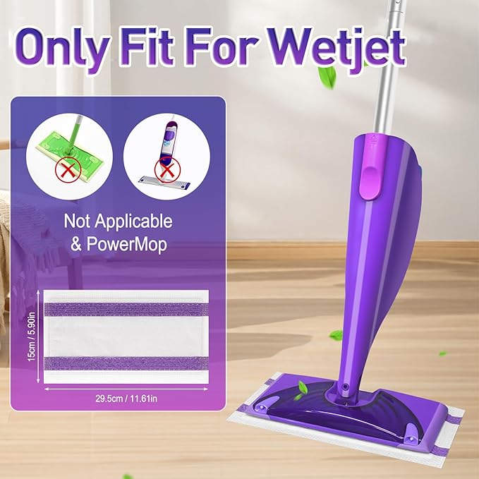 60Pack Mopping Pad Refill for swiffer Wetjet Mop Compatible with swiffer Wet Pads Refill Replacement for swiffer Wet Jet Pads Disposable Multi Surface Floor Mop Pads, Thickness & Absorbent