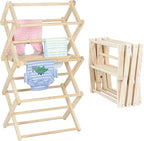 Pennsylvania Woodworks Clothes Drying Rack: Solid Maple Hard Wood Laundry Rack for Baby Clothes, Hand Towels, Delicates & More, Durable Small Folding Drying Rack, Made in USA, No Assembly Needed