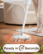 LABIGO 10-in-1 Steam Mop with Detachable Handheld Steamer, 350ml Tank, 10s Heat-Up, 248°F Steam Cleaner, 2-Level Control and Swivel Head for Floor, Carpet, Tile - Lightweight and Multi-Surface