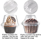 NPLUX 200 Pack Individual Cupcake Containers Plastic Cupcake Boxes Cupcake Holders Stackable Deep Dome Cupcake Carrier