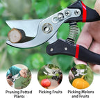Kynup Pruning Shears for Gardening, Garden Shears Heavy Duty, Bonsai Cutters Shears Pruners, Hedge Clippers, Rose Trimmer Hand Clippers Gardening (Red Black)