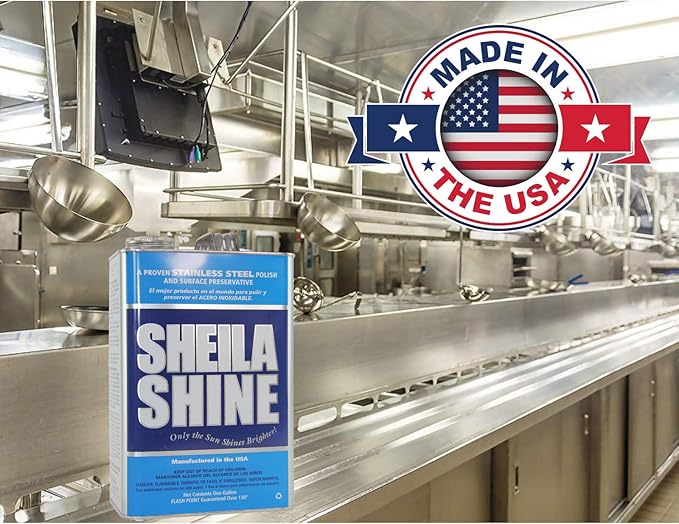 Sheila Shine 4 Gal Stainless Steel Cleaner & Polish | 4 x 1 Gal Cans per Carton | Residue & Streak Free | Made in USA