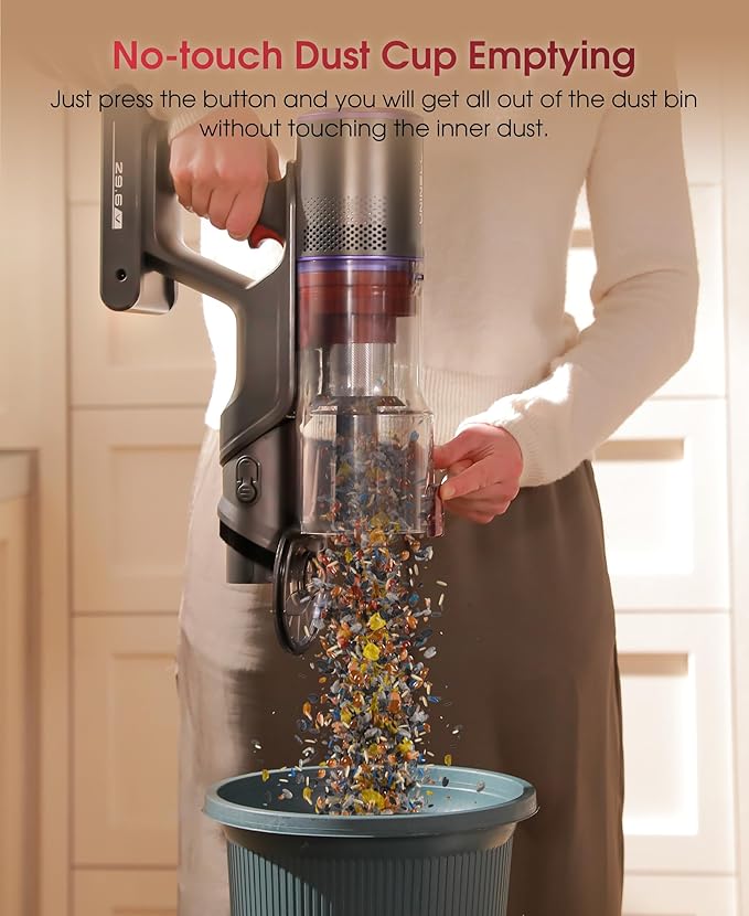 UNINELL HOME Cordless Vacuum Cleaner, 48000Pa 550W 65Mins Vacuum Cleaners for Home,LED Touch Display, Anti-Tangle Stick Vacuum Self-Standing, Vacuum Cordless Rechargeable for Pet Hair/Carpet