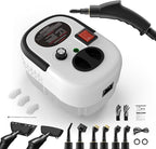 Steam Cleaner for Home, 2500w Steamer for Cleaning, 1200ml Water Tank, High Pressure Steam Cleaner Handheld, Fast Heating Handheld Steamer, Portable Steamer for Windows, Kitchen, Bathroom, Tile-White