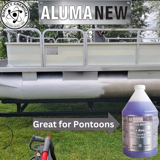 Quality Chemical Aluminum Cleaner Brightener & Restorer - Aluminum Cleaner, Aluminum Wheel Cleaner, Aluminum Cleaner, Pontoon Cleaner Aluminum, Aluminum Rim Cleaner 128 oz (pack of 4)