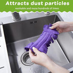 Zubebe 50 Pcs Duster Refill Reusable Fleece Duster Refills Feather Flat Dusters Multi Surface Washable Cleaning Pads Tools for Home, Blinds, Car, Pet, Furniture, Fans (Dark Color)