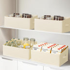 Storage Bins Cube Storage Organizer - 8 Pack Fabric Trapezoid Storage Cubes for Bins and Baskets for Shelves Collapsible Non-Separating Trapezoidal Flared Cube Organizer, Beige