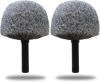2 Pack Robust Cobweb Duster Head Brush – Superior Twist-On Web Cleaning Tool – Spider Web Remover Brush Compatible with Standard 3/4 Inch Threaded Poles for Outdoor & Indoor Use – Head Only (Grey)
