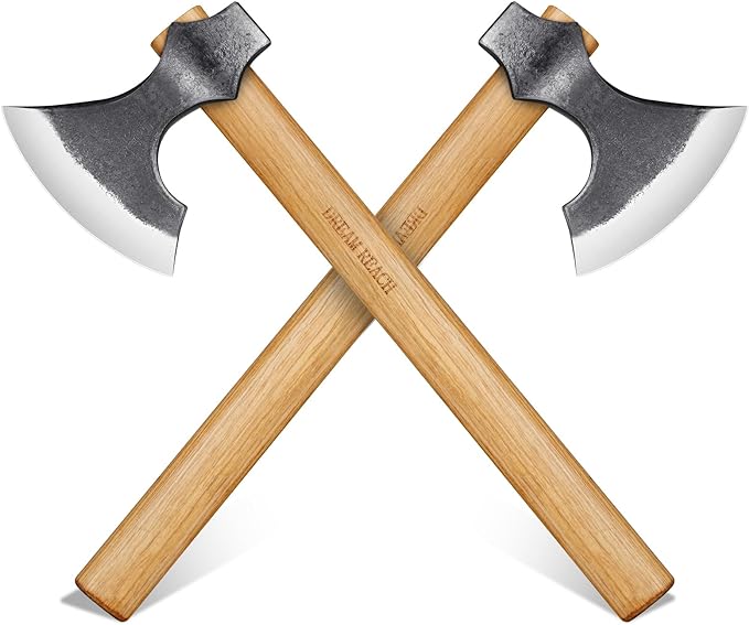 Dream Reach Throwing Hatchets 2 Pack, Professional 16" Throwing Tomahawk Axe Throwing Game for Backyard, Hand Forged Viking Throwing Axe Set for Adults for Competition and Recreation